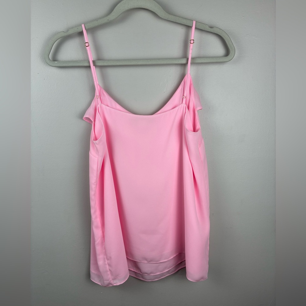 NWOT Lilly Pulitzer Karmen Cami Tank Top Light Pink Ruffle Neckline Sz Medium - Picture 2 of 7